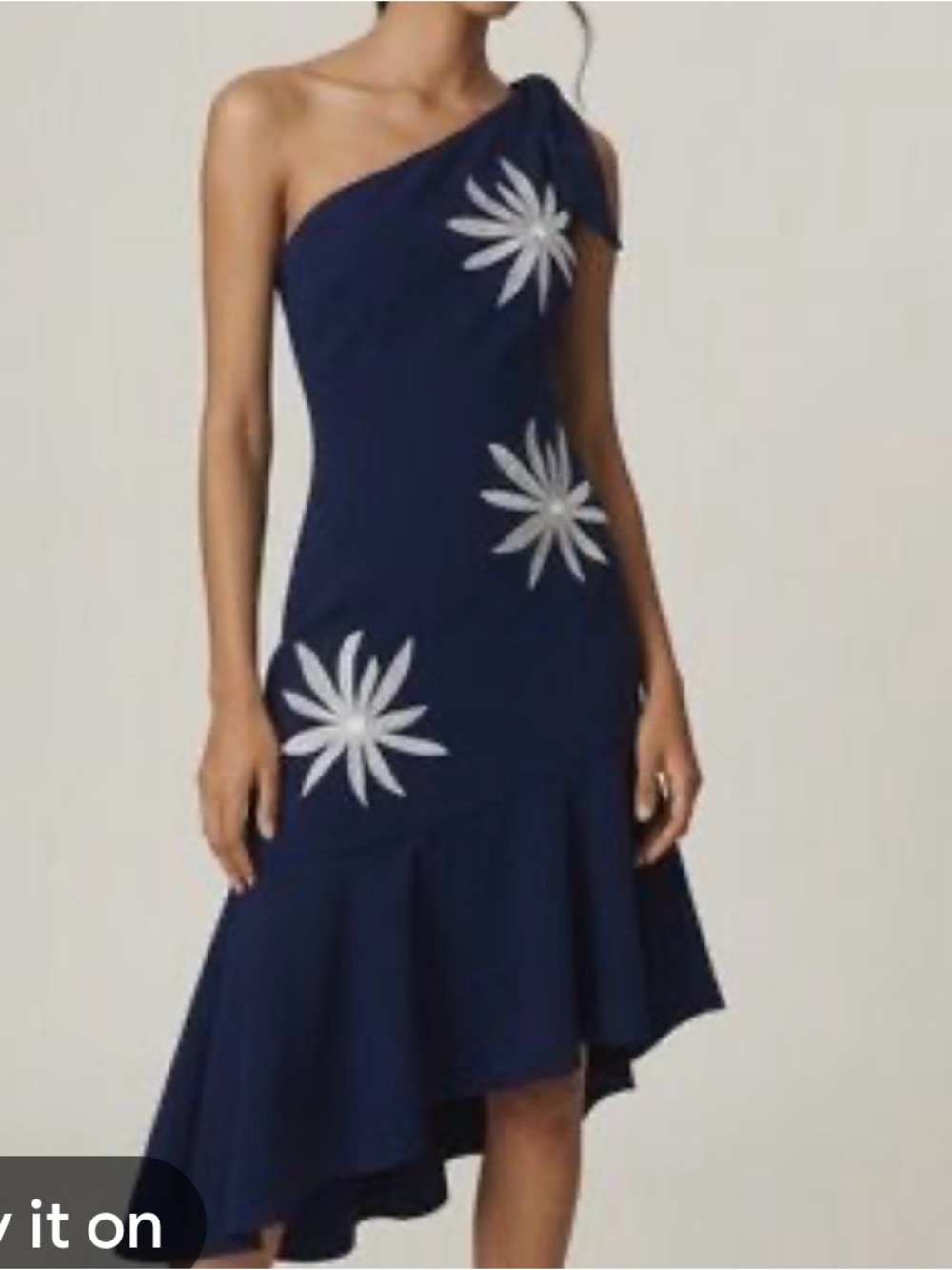 NWOT Milly One-Shoulder Floral Embroidered Dress